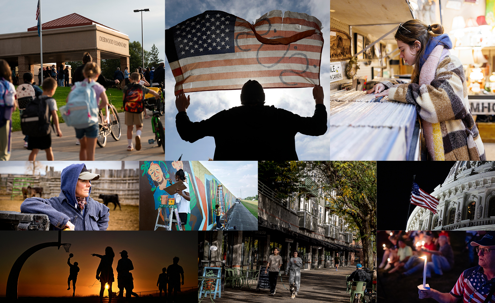collage of images from APA’s 2025 Stress in America report
