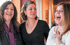 Pollock (center) felt an immediate connection when she met her half sisters Megan Zumbach (right) and Jocie Ballmann (left).