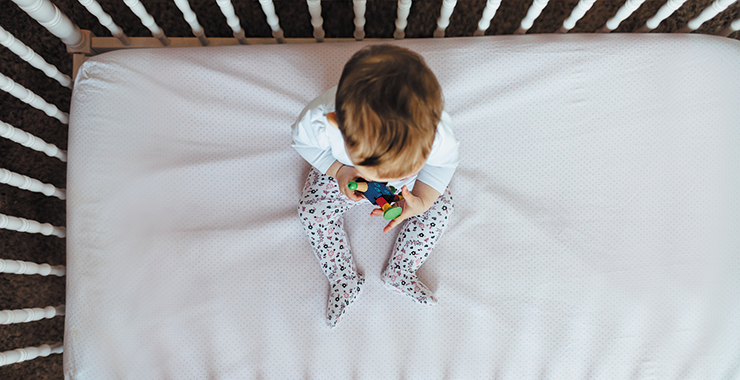 Baby in a crib