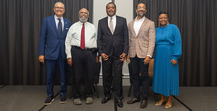 The coalition of CEOs and masterminds of the inaugural Black Boys and Men Mental Health Summit at College Park, Maryland in July (from left to right): Daniel H. Gillison Jr., CEO, National Alliance on Mental Illness; Dr. Georges C. Benjamin, CEO, American Public Health Association; Dr. Arthur C. Evans Jr., CEO, APA; Dr. Arthur Taft Parsons III, vice president and chief psychiatric officer, CVS Health; Dr. Marketa Wills, CEO, American Psychiatric Association. The coalition of CEOs and masterminds of the inaugural Black Boys and Men Mental Health Summit at College Park, Maryland in July (from left to right): Daniel H. Gillison Jr., CEO, National Alliance on Mental Illness; Dr. Georges C. Benjamin, CEO, American Public Health Association; Dr. Arthur C. Evans Jr., CEO, APA; Dr. Arthur Taft Parsons III, vice president and chief psychiatric officer, CVS Health; Dr. Marketa Wills, CEO, American Psychiatric Association.