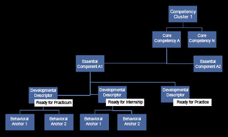 Six clusters (Professionalism, Relational, Application, Science, Education, Systems) provide the overarching structure for the benchmarks