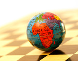 Globe on a chess board