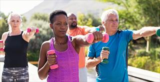 Older adults exercising