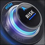 control knob with the word RISK pointing to the HIGH level designation